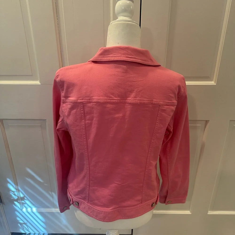 Talbots Pink Denim Jacket Sz L - Picture 5 of 16